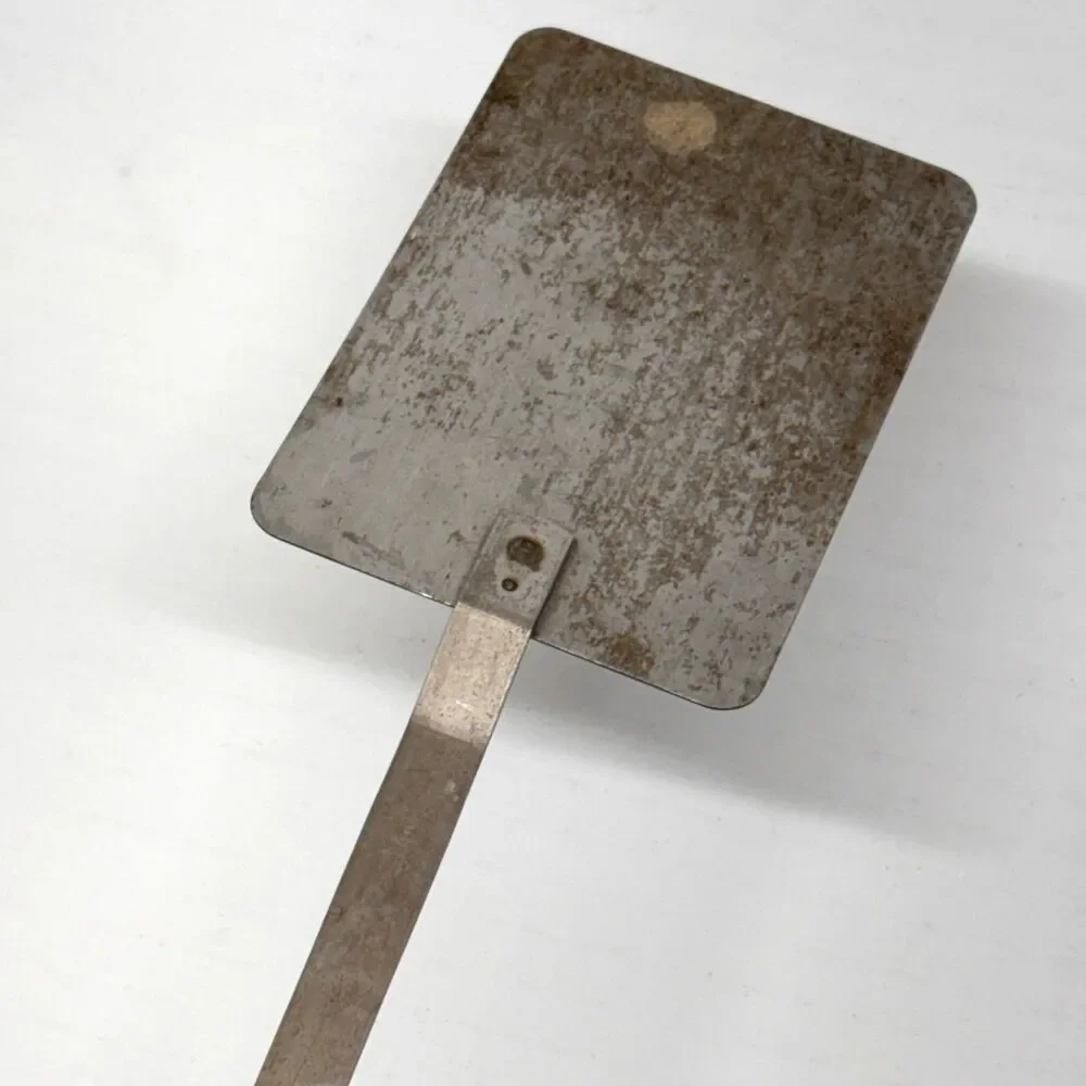 Vintage Stainless Spatula Turner Flipper Round Wood Handle 18